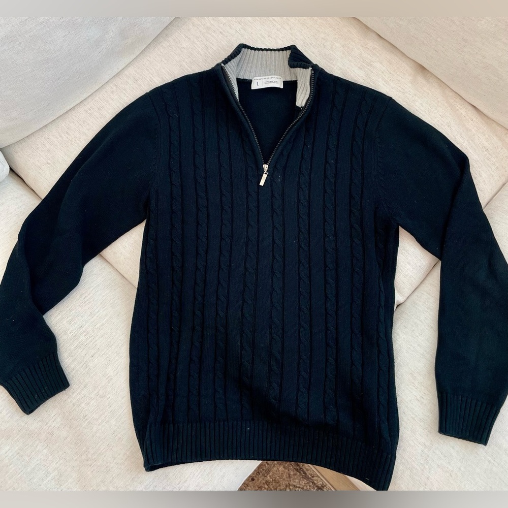 Combatant Gentleman Men's Black Cable Knit Sweater